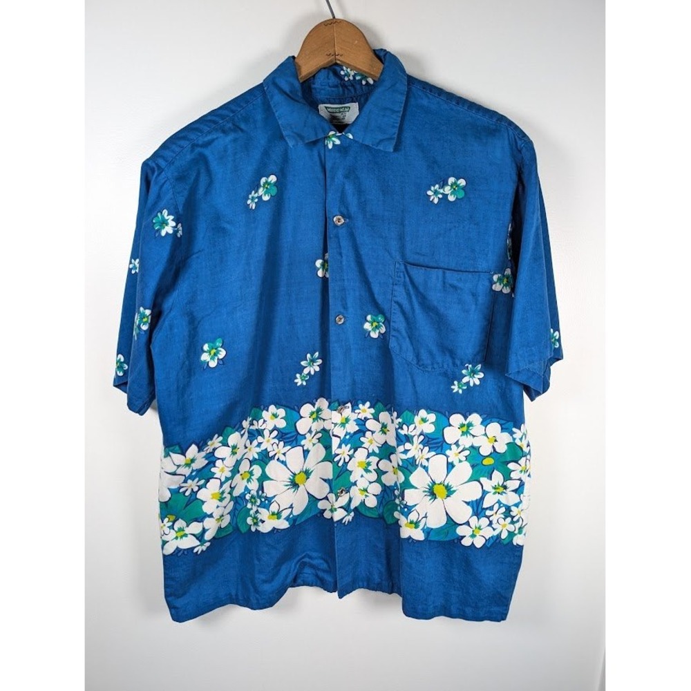 Vtg 70s Waikiki Wear Mildred's of Hawaii Shirt Men Size XL Floral Hawaiian Aloha